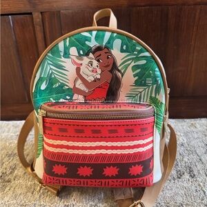 Danielle Nicole Red and Brown Backpack with Island Charm